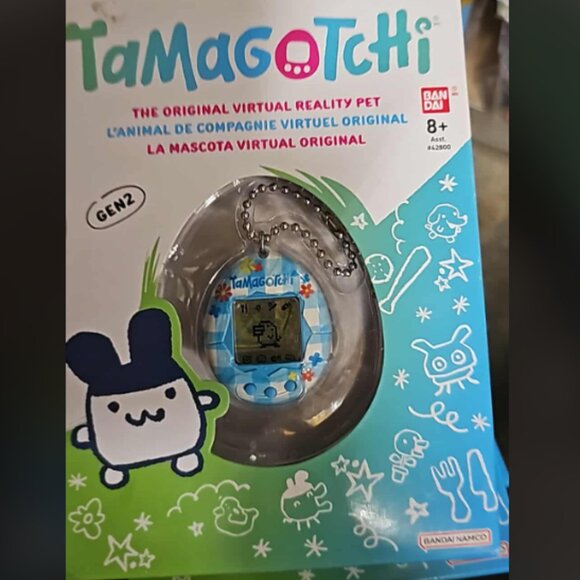 TAMAGOTCHI Bandai, Gen 2 Flower Gingham Sell with Chain-The Original Virtual Pet - Picture 4 of 4